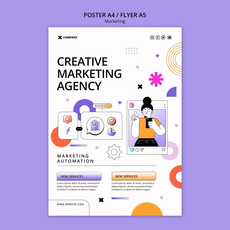 PSD gratuito plantilla de póster de estrategia de marketing