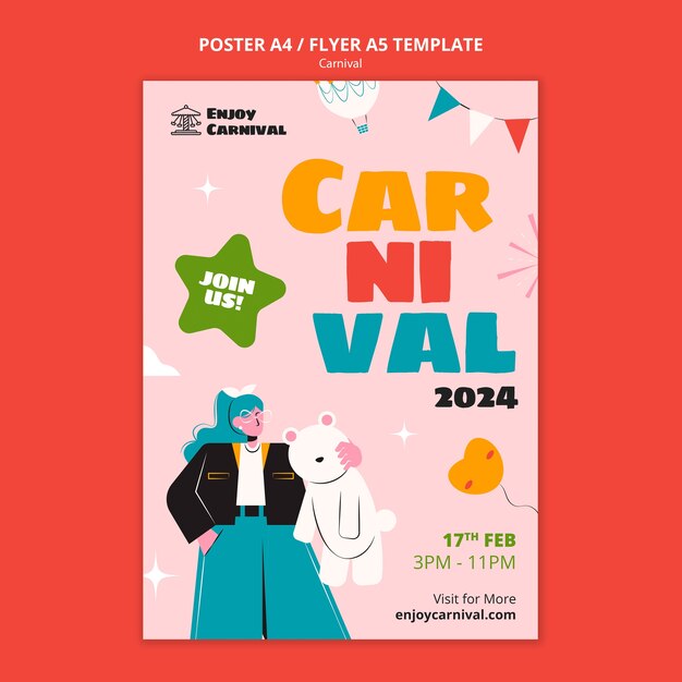 plantilla de póster de evento de carnaval