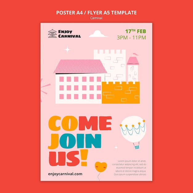 plantilla de póster de evento de carnaval
