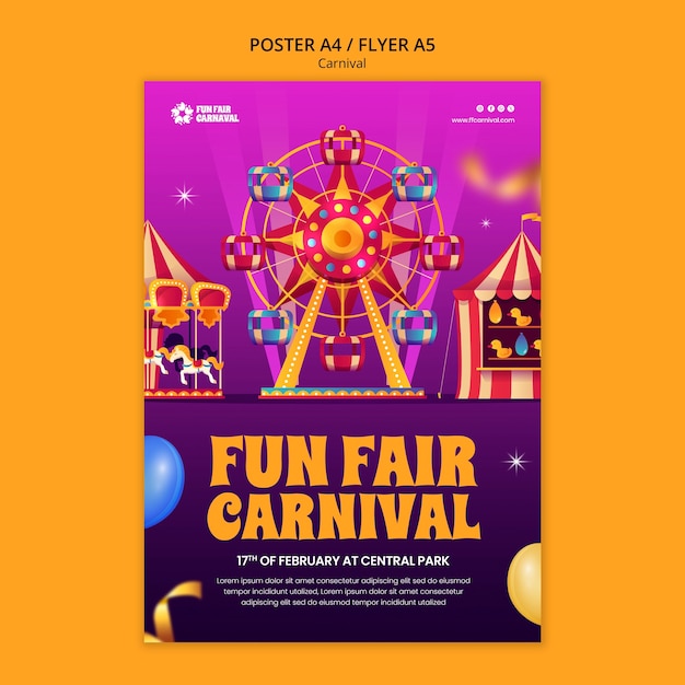 Plantilla de póster de evento de carnaval