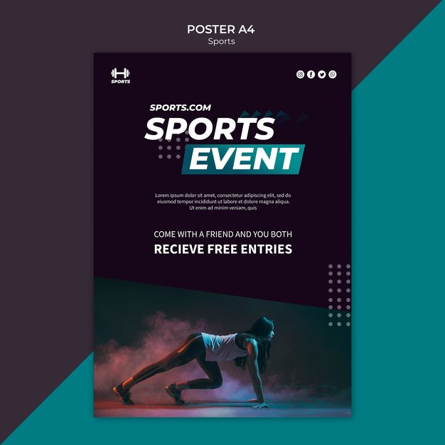 Plantilla de póster para evento deportivo
