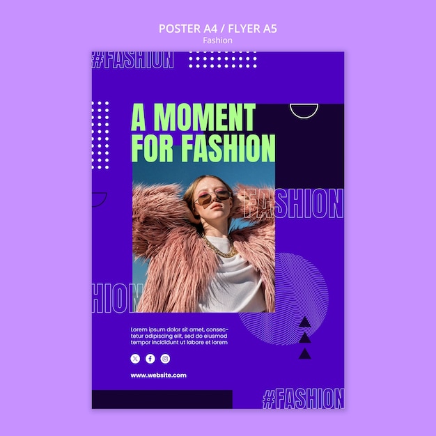 PSD gratuito plantilla de póster de un evento de moda