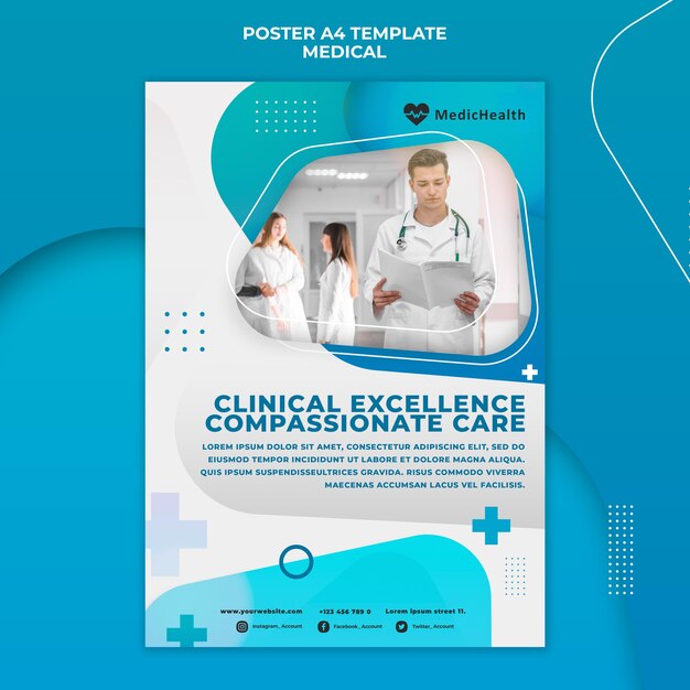Plantilla de póster de excelencia clínica