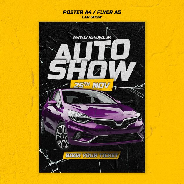 Plantilla de póster de exhibición de autos