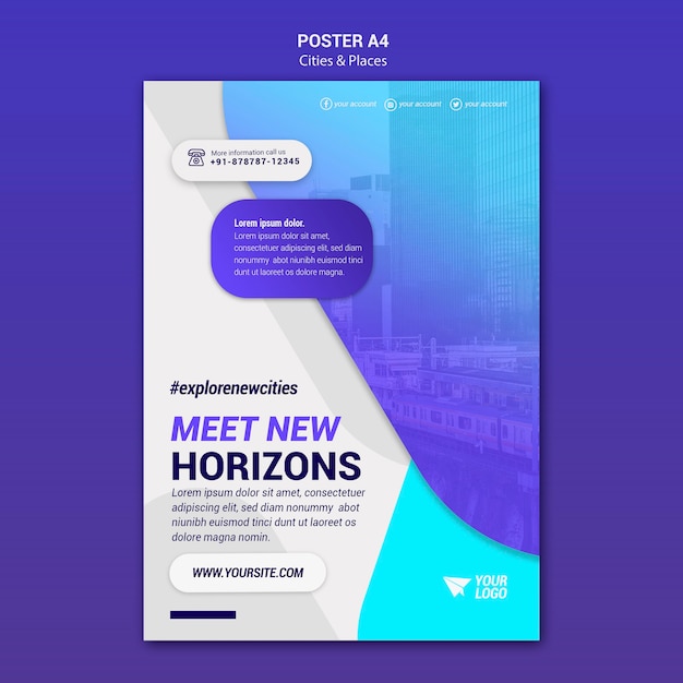 Plantilla de póster de explorar lugares