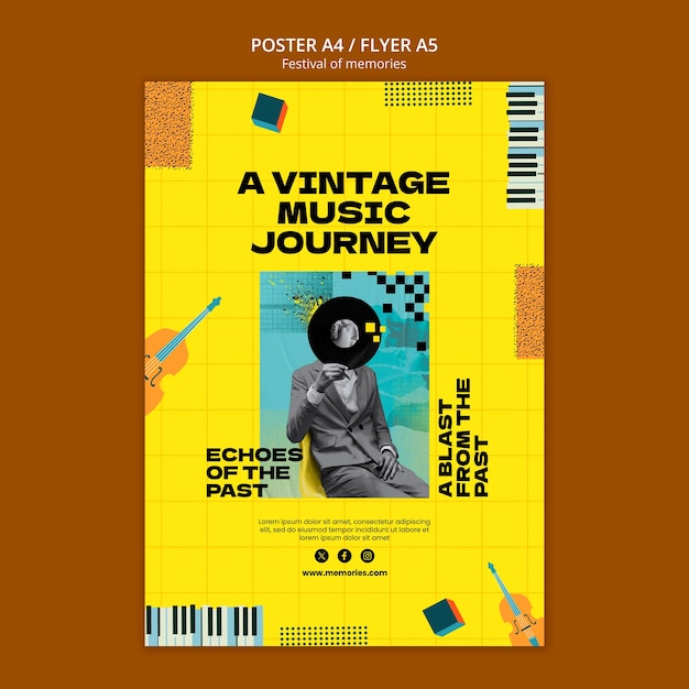 PSD gratuito plantilla de póster del festival de las memorias