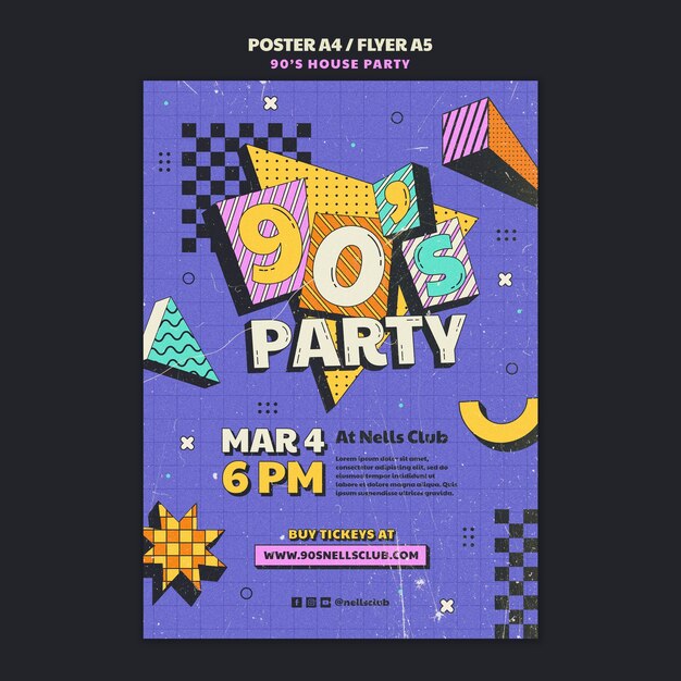 plantilla de póster de la fiesta de la casa