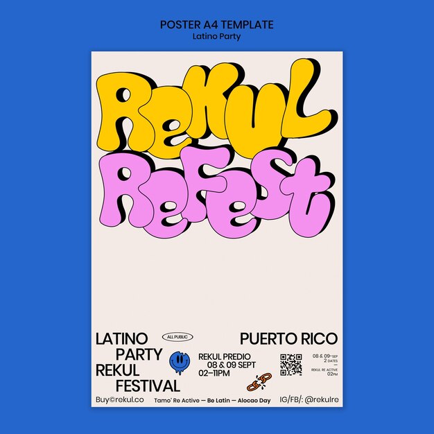 Plantilla de póster de fiesta latina