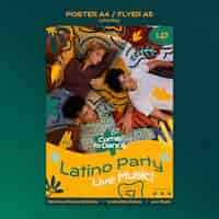 PSD gratuito plantilla de póster de fiesta latina