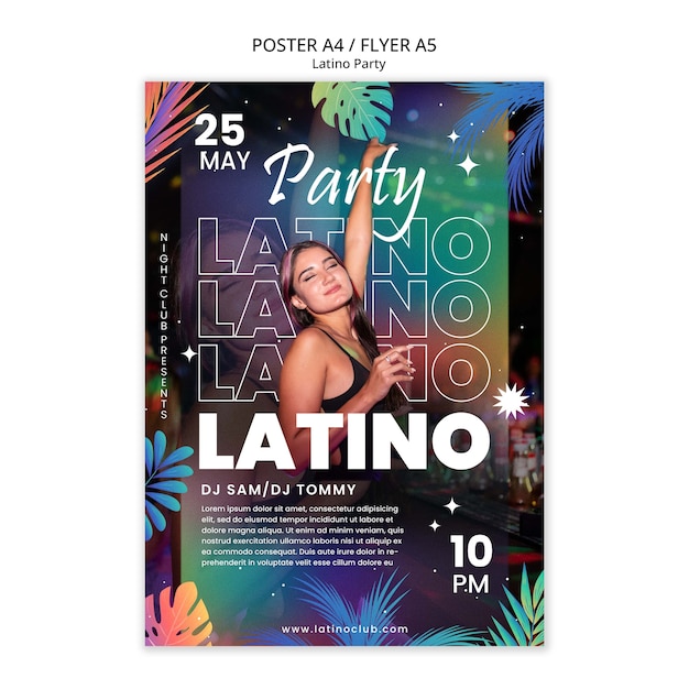 PSD gratuito plantilla de póster de fiesta latina