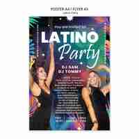 PSD gratuito plantilla de póster de fiesta latina