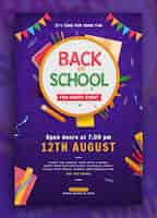 PSD gratuito plantilla de póster de fiesta de regreso a la escuela