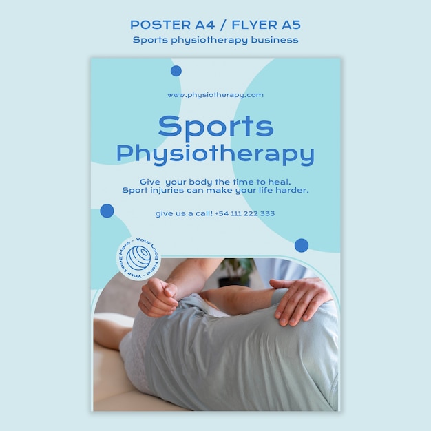 PSD gratuito plantilla de póster de fisioterapia deportiva