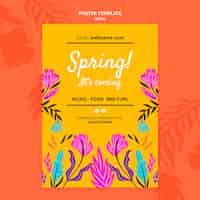 PSD gratuito plantilla de póster floral del festival de primavera