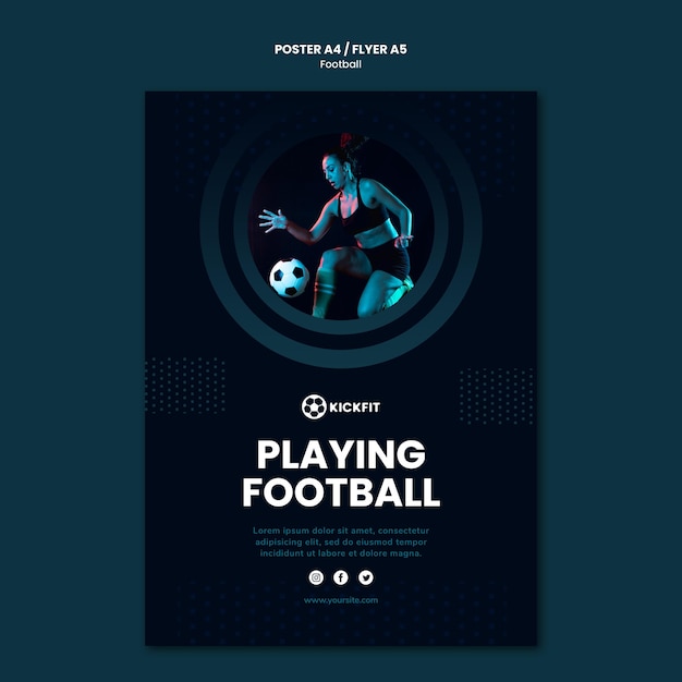 PSD gratuito plantilla de póster de fútbol