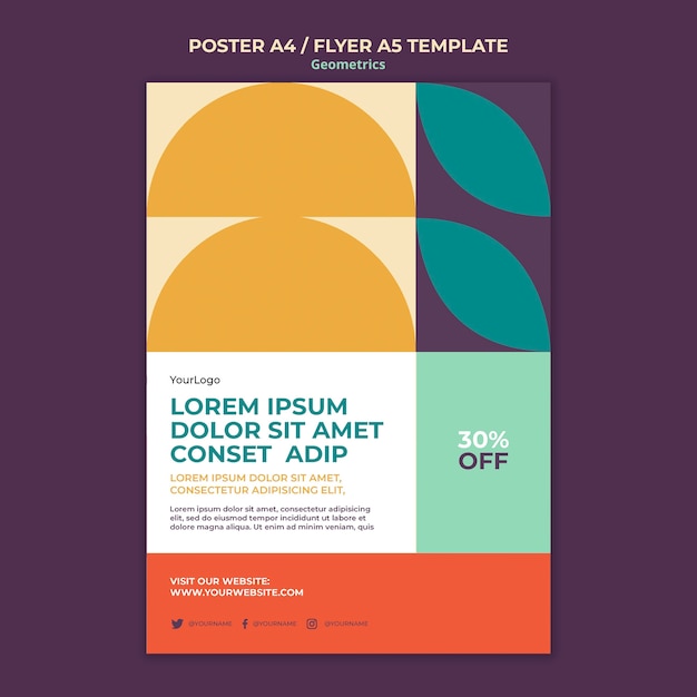 Plantilla de póster de geometría