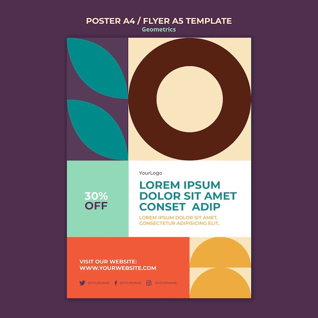 Plantilla de póster de geometría