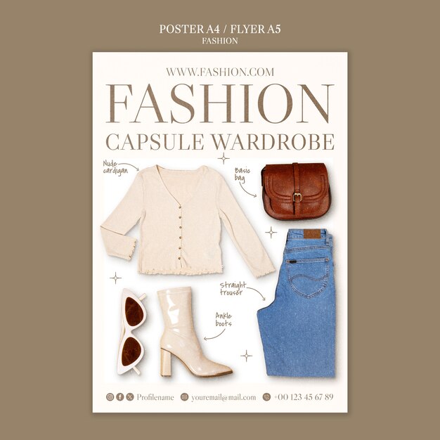 plantilla de póster de la industria de la moda