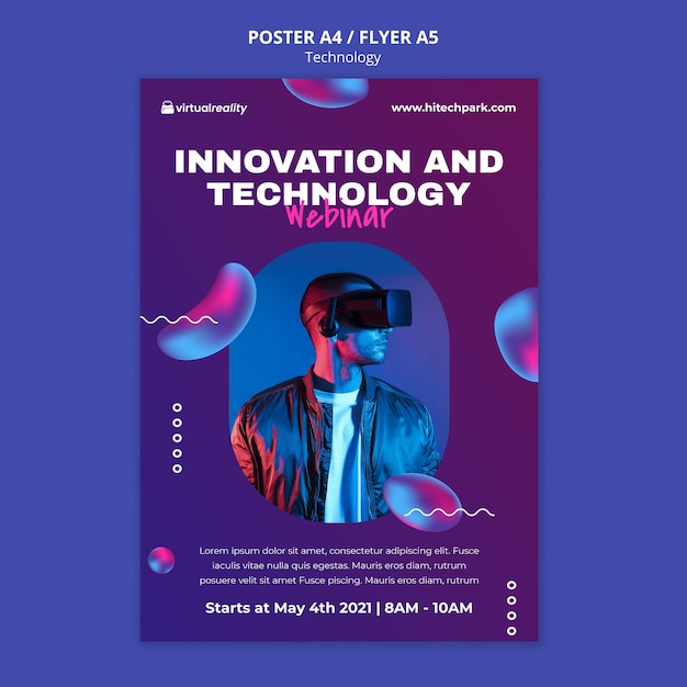 Plantilla de póster de innovación tecnológica