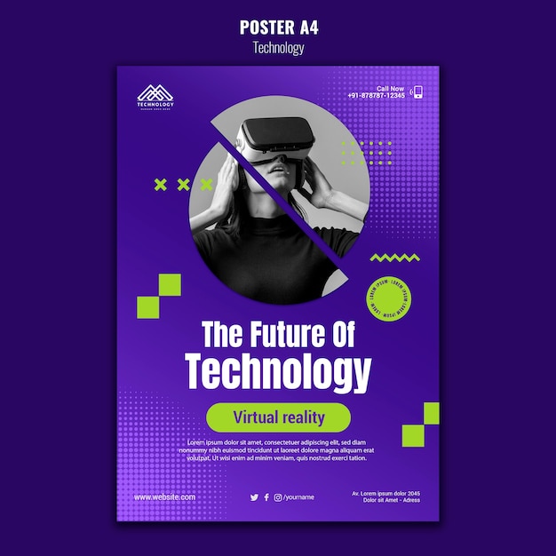 Plantilla de póster de innovación tecnológica