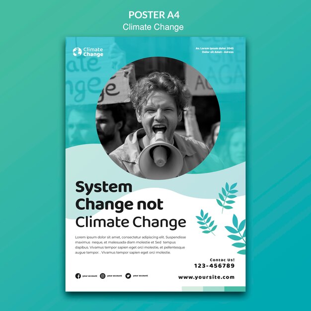 Plantilla de póster de lucha contra el cambio climático