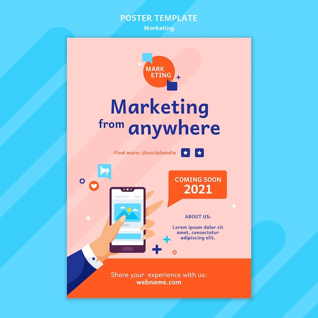 Plantilla de póster de marketing con foto