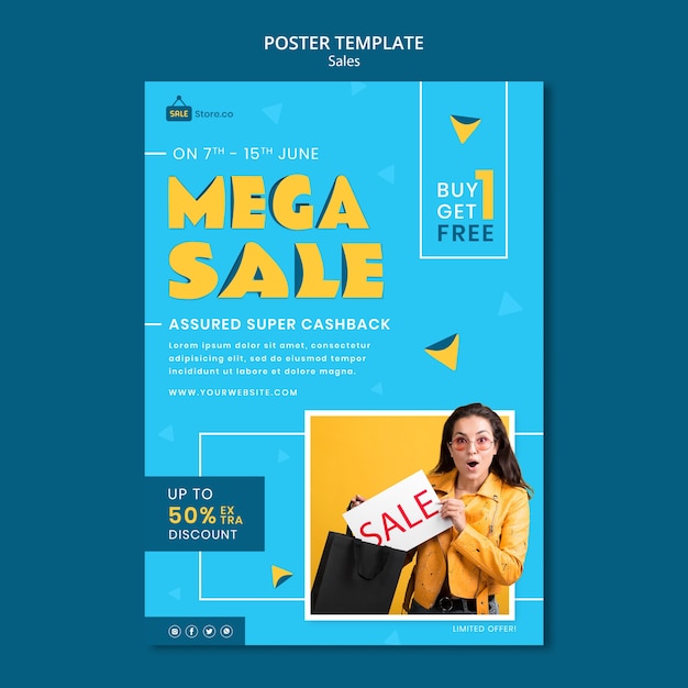 Plantilla de póster de mega venta