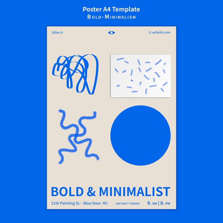 PSD gratuito plantilla de póster de minimalismo atrevido