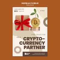 PSD gratuito plantilla de póster de moneda criptográfica