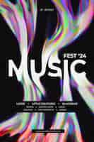 PSD gratuito plantilla de póster de música abstracta con formas onduladas de colores