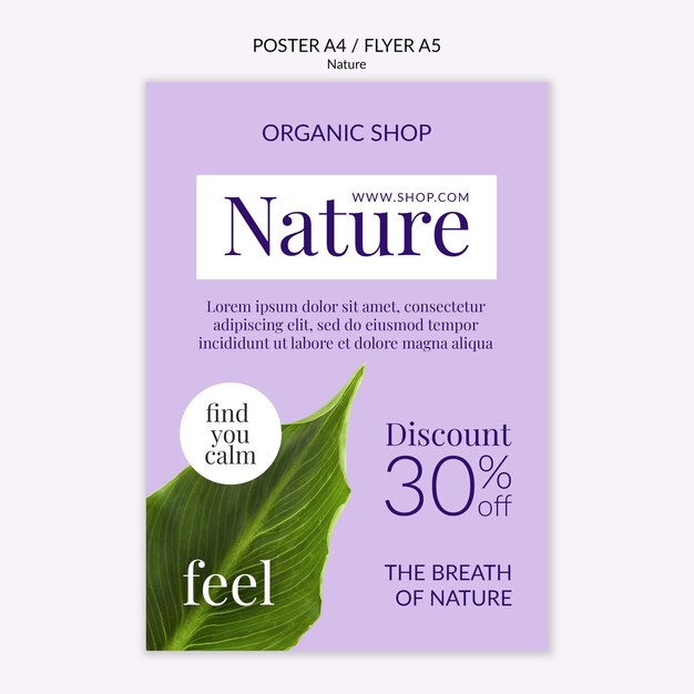 Plantilla de póster de naturaleza realista