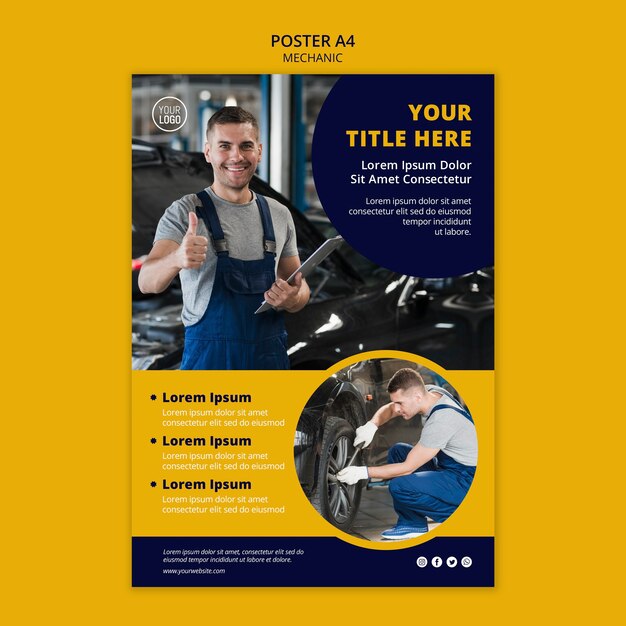 Plantilla de póster de negocios mecánicos