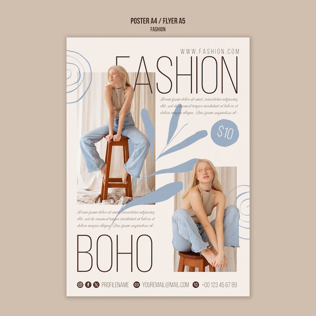 Plantilla de póster de la nueva colección de moda