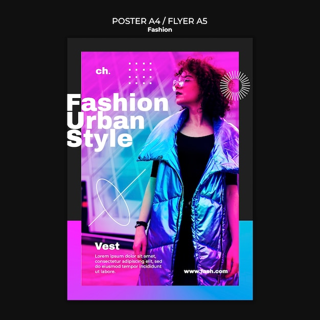 Plantilla de póster de la nueva colección de moda