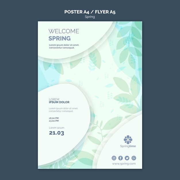 PSD gratuito plantilla de póster de primavera