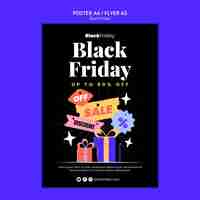 PSD gratuito plantilla de póster de promociones de viernes negro
