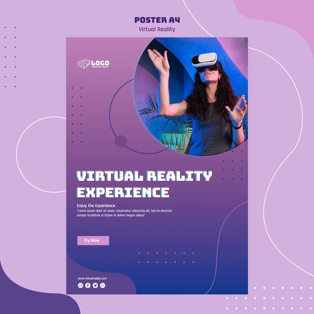 Plantilla de póster de realidad virtual