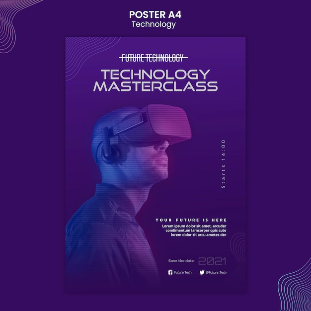 Plantilla de póster de realidad virtual