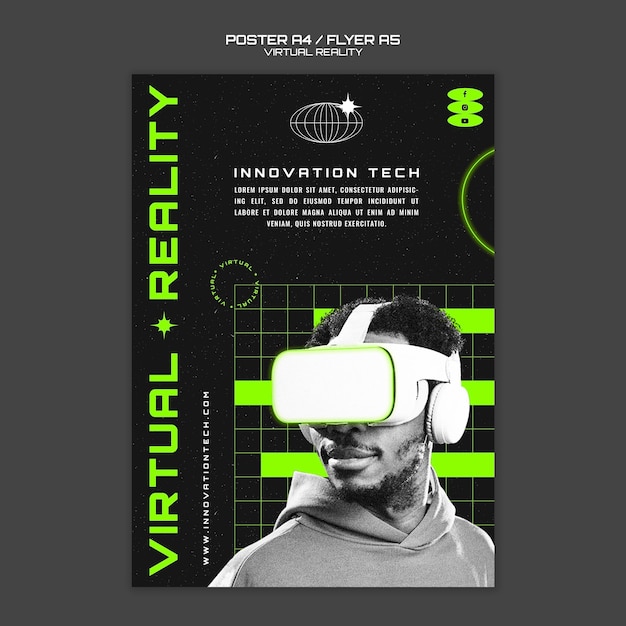 Plantilla de póster de realidad virtual
