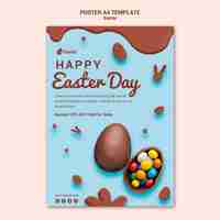 PSD gratuito plantilla de póster de rebajas del día de pascua