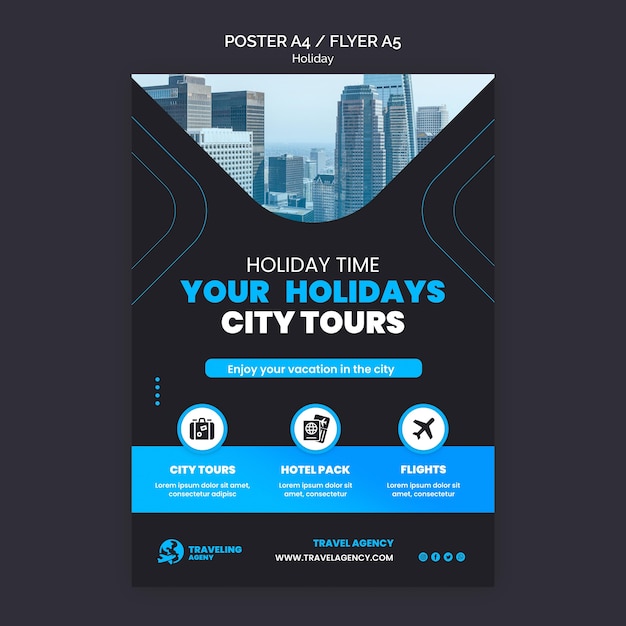 Plantilla de póster de recorridos por la ciudad