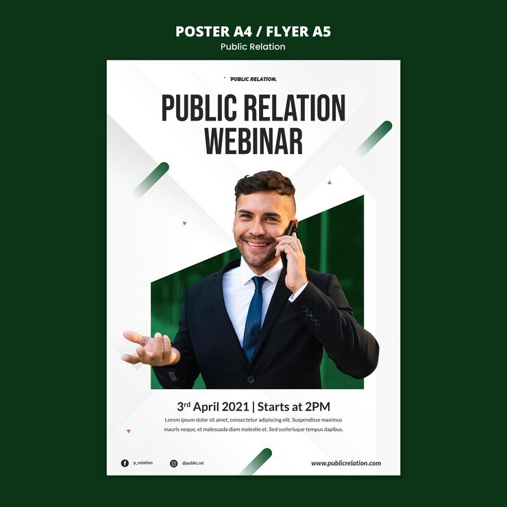 PSD gratuito plantilla de póster de relaciones públicas