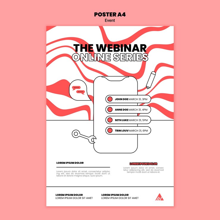 PSD gratuito plantilla de póster de seminario web en línea para eventos