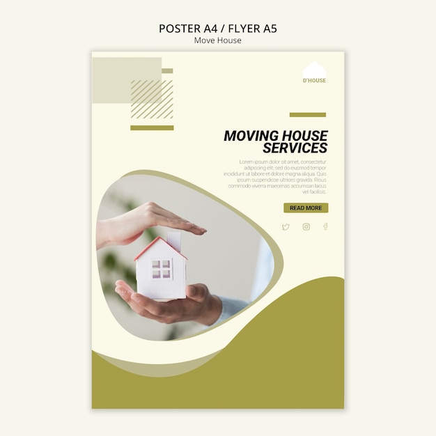 Plantilla de póster para servicios de mudanzas