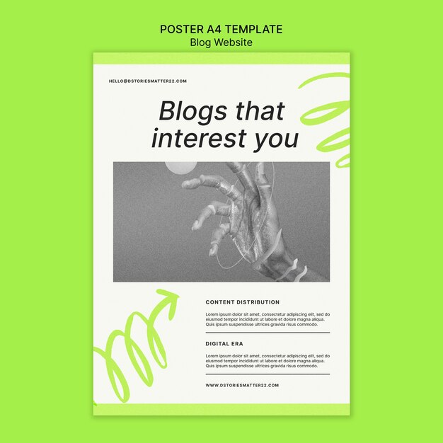 Plantilla de póster de sitio web de blog mínimo