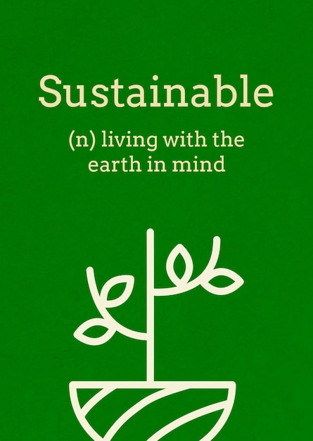 Plantilla de póster de sostenibilidad psd con texto texto en tono tierra