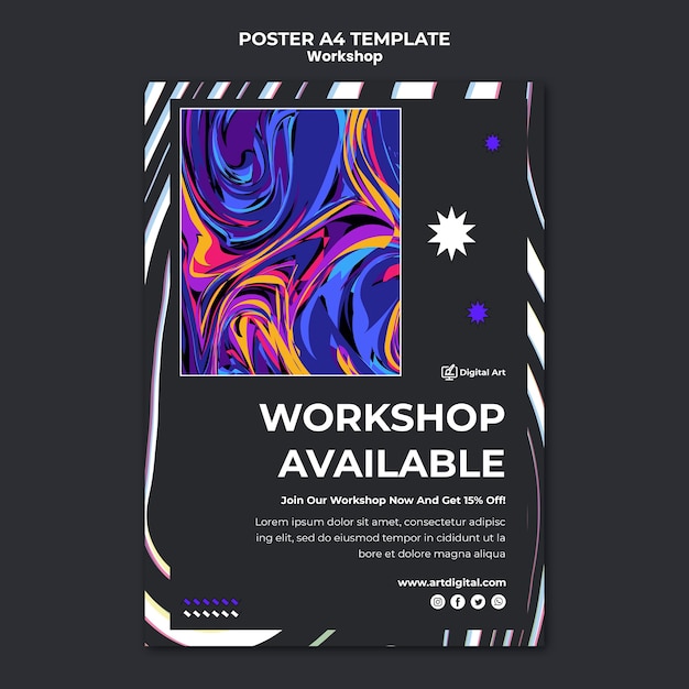 PSD gratuito plantilla de póster de taller