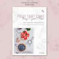 PSD gratuito plantilla de póster de tarta de frutas