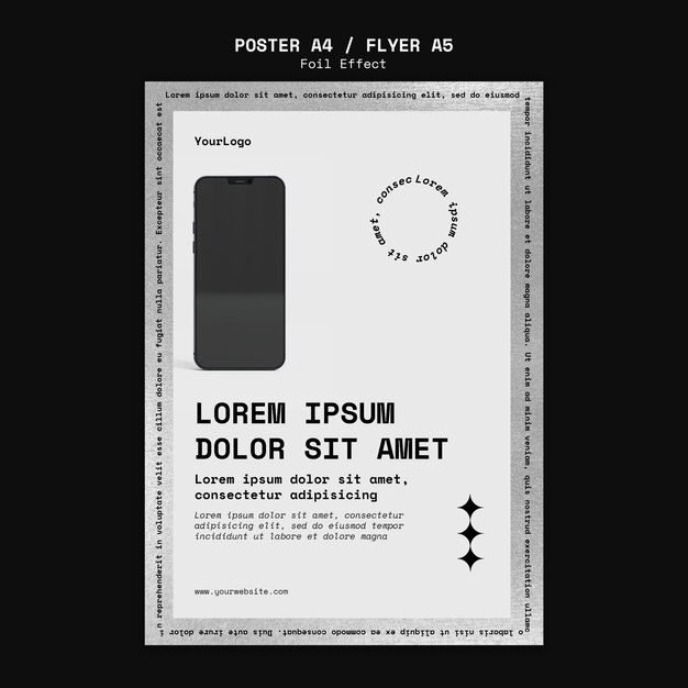 Plantilla de póster para tecnología con efecto papel