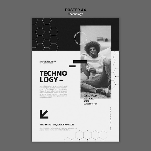 Plantilla de póster de tecnología en videojuegos